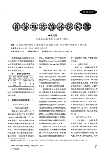 自備電站的環(huán)保問題