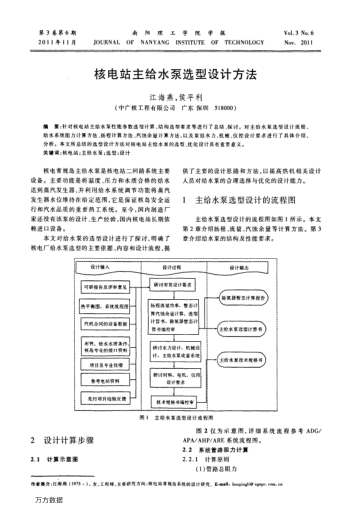 核電站主給水泵選型設計方法