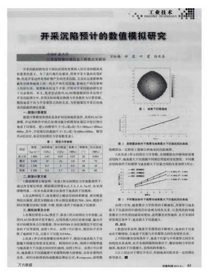 開采沉陷預(yù)計(jì)的數(shù)值模擬研究