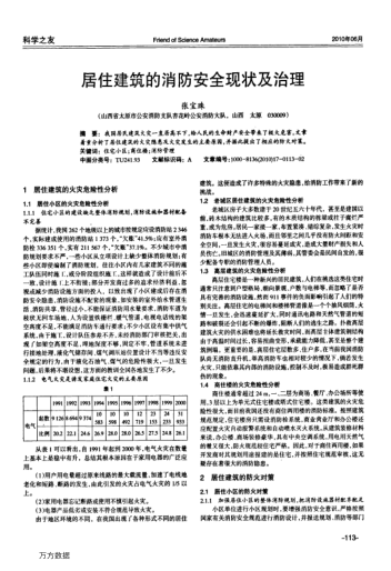 居住建筑的消防安全現(xiàn)狀及治理