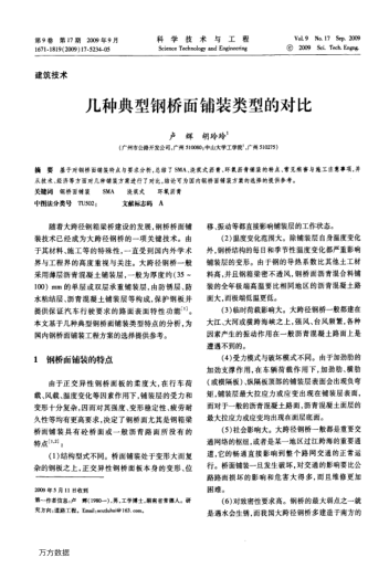 幾種典型鋼橋面鋪裝類型的對比