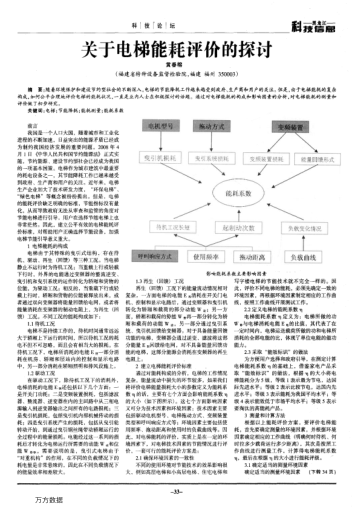 關(guān)于電梯能耗評價的探討