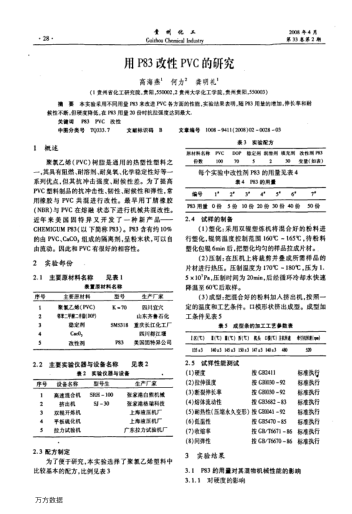 用P83改性PVC的研究