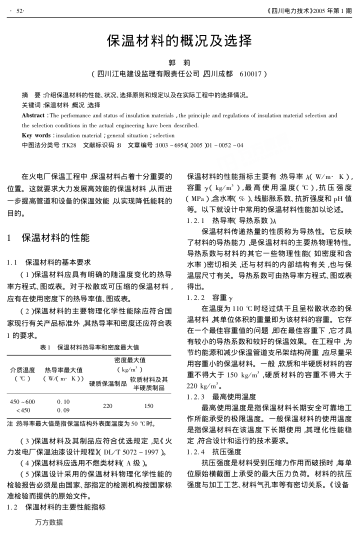 保溫材料的概況及選擇