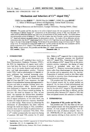 Mechanism and behaviors of Cr3+-doped TiO2