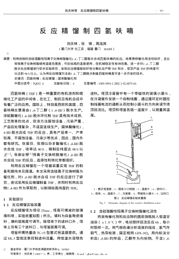 反應(yīng)精餾制四氫呋喃