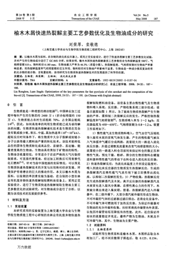 榆木木屑快速熱裂解主要工藝參數(shù)優(yōu)化及生物油成分的研究