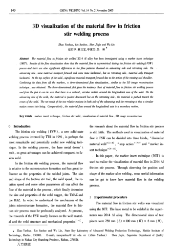 3D visualization of the material flow in friction stir welding process
