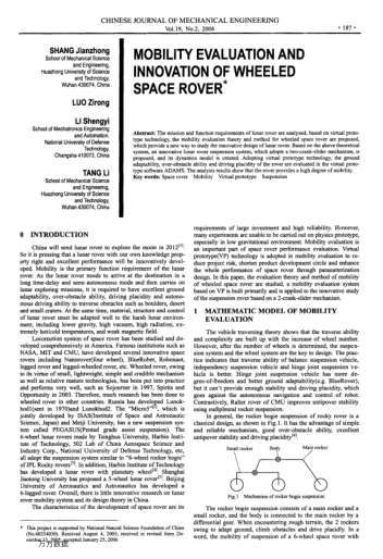MOBILITY EVALUATION AND INNOVATION OF WHEELED SPACE ROVER
