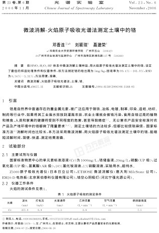 微波消解-火焰原子吸收光譜法測(cè)定土壤中的鉻