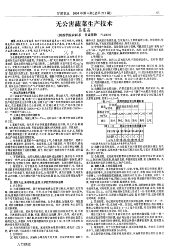 無公害蔬菜生產(chǎn)技術