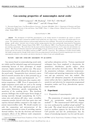 Gas-sensing properties of nanocomplex metal oxide
