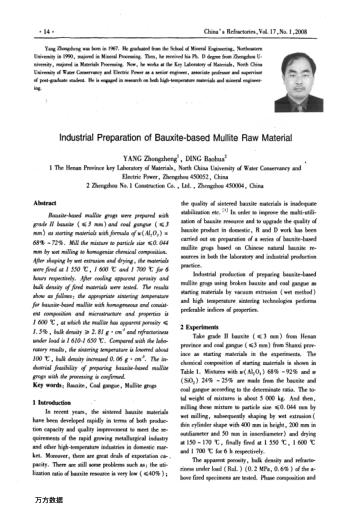 Industrial Preparation of Bauxite-based Mullite Raw Material