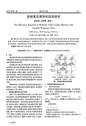 變頻液壓屑餅機(jī)效率研究