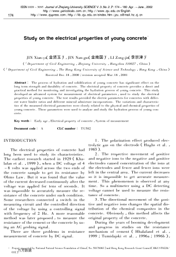 Study on the electrical properties of young concrete