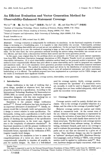 An Efficient Evaluation and Vector Generation Method for Observability-Enhanced Statement Coverage