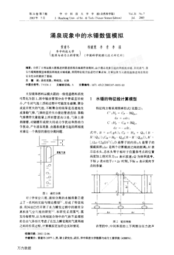 涌泉現(xiàn)象中的水錘數(shù)值模擬