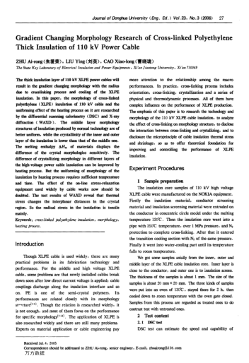 Gradient Changing Morphology Research of Cross-linked Polyethylene Thick Insulation of 110 kV Power 
