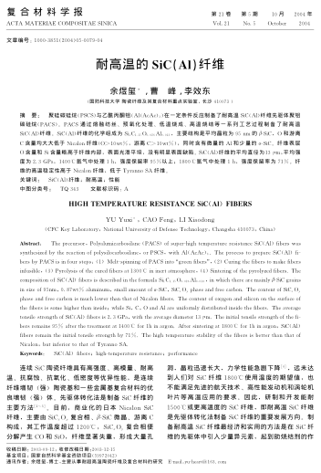 耐高溫的SiC(Al)纖維