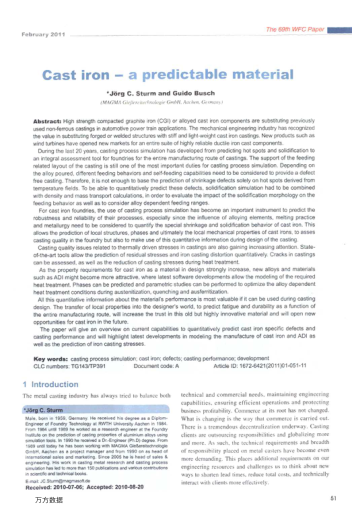 Cast iron-a predictable material