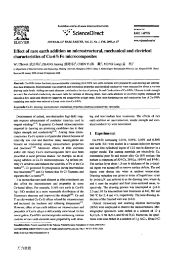 Effect of rare earth addition on microstructural, mechanical and electrical characteristics of Cu-6%
