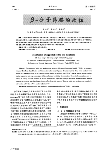 β-分子篩膜的改性