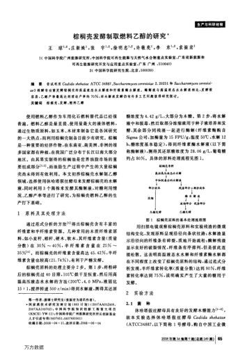 棕櫚殼發(fā)酵制取燃料乙醇的研究