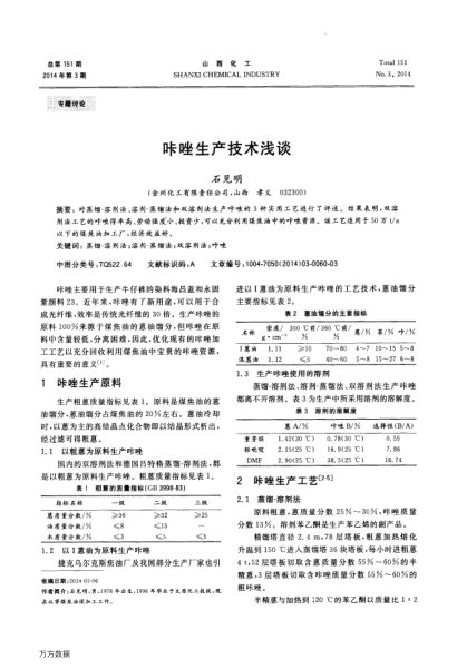 咔唑生產技術淺談