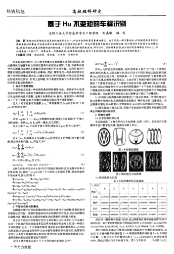 基于Hu不變矩的車標識別
