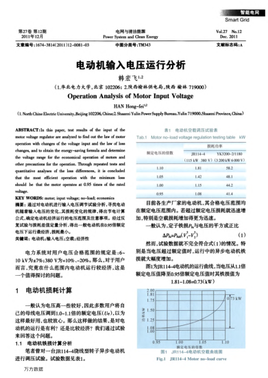電動機輸入電壓運行分析