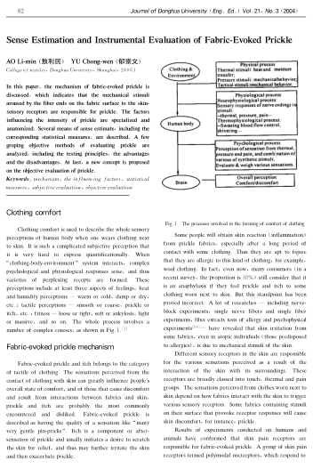 Sense Estimation and Instrumental Evaluation of Fabric-Evoked Prickle