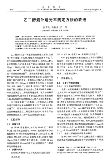 乙二醇紫外透光率測(cè)定方法的改進(jìn)