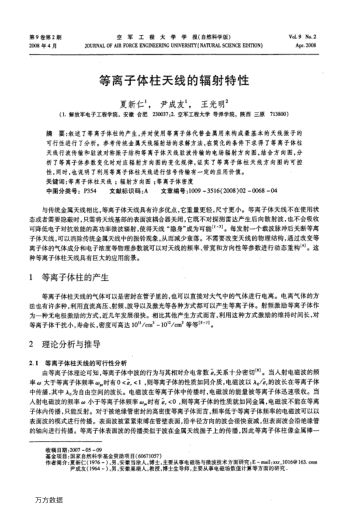 等離子體柱天線的輻射特性