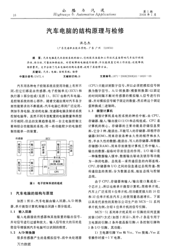 汽車電腦的結(jié)構(gòu)原理與檢修