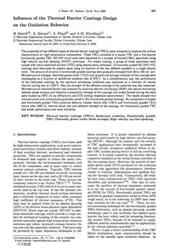 Influence of the Thermal Barrier Coatings Design on the Oxidation Behavior