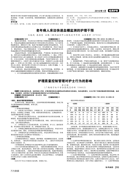 護理質(zhì)量控制管理對護士行為的影響