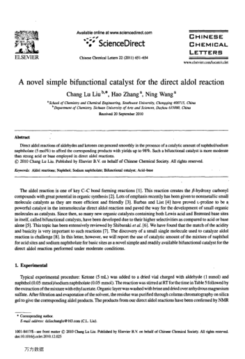 A novel simple bifunctional catalyst for the direct aldol reaction