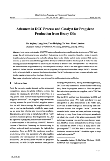 Advances in DCC Process and Catalyst for Propylene Production from Heavy Oils