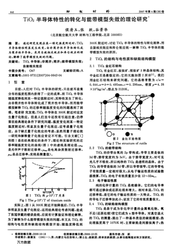 TiO2半導(dǎo)體特性的轉(zhuǎn)化與能帶模型失效的理論研究