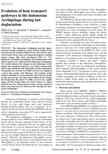 Evolution of heat transport pathways in the Indonesian Archipelago during last deglaciation