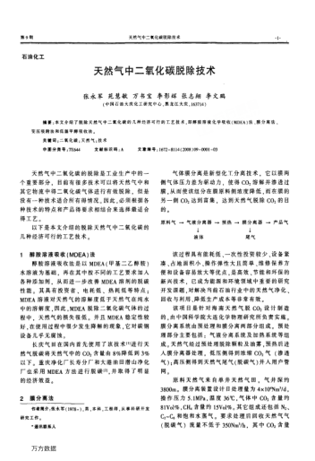 天然氣中二氧化碳脫除技術(shù)