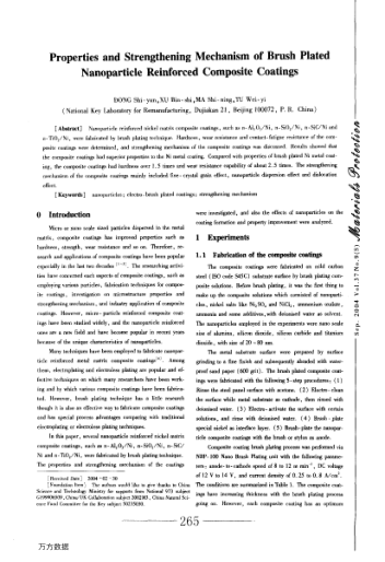 Properties and Strengthening Mechanism of Brush Plated Nanoparticle Reinforced Composite Coatings