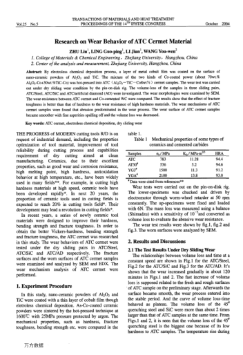 Research on Wear Behavior of ATC Cermet Material