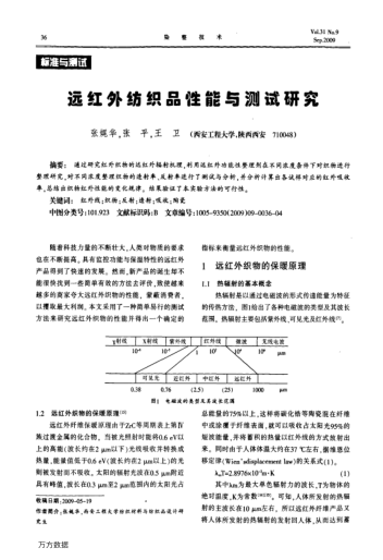 遠(yuǎn)紅外紡織品性能與測(cè)試研究