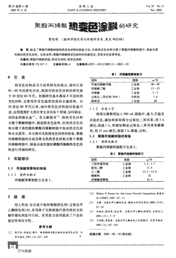 聚酯丙烯酸熱變色涂料的研究
