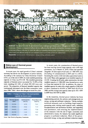 Energy Saving and Pollutant Reduction: Nuclear vs Thermal