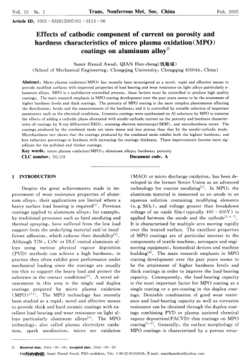 Effects of cathodic component of current on porosity and hardness characteristics of micro plasma ox