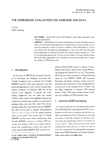 THE CONFIDENCE EVALUATION FOR AIRBORNE GPS DATA