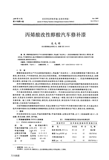 丙烯酸改性醇酸汽車修補漆