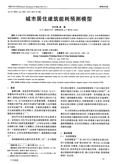 城市居住建筑能耗預(yù)測(cè)模型